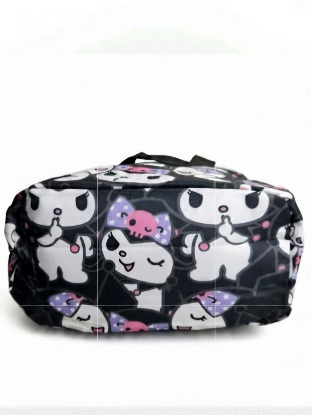 Anime Kuromi Insulated Lunch Bag All Over Print Black Purple Bow Tote NWT